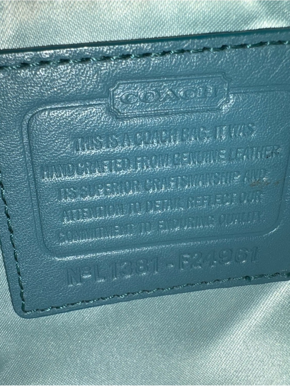 Coach Blue Leather Shoulder Bag - Picture 9 of 10